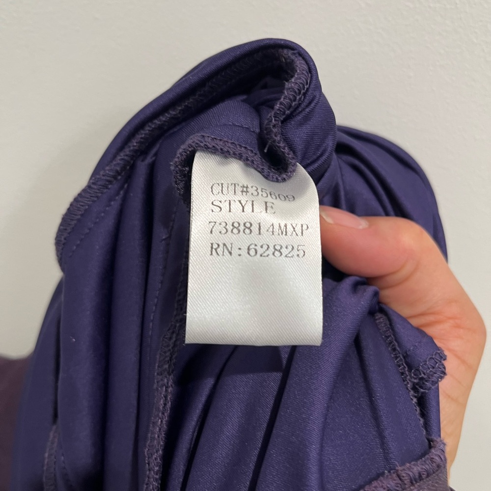 Tadashi Shoji Purple Ruched‎ Tulle Sheath Dress Sz. LP - Picture 9 of 10